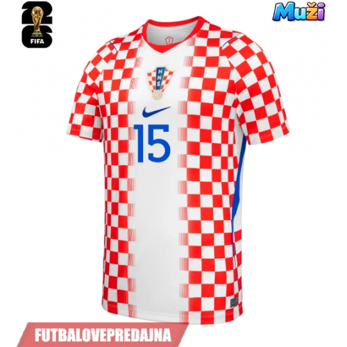Lacne Muži Futbalové dres Chorvátsko Mario Pasalic #15 MS 2026 Krátky Rukáv - Domáci